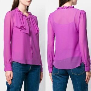SEE BY CHLOE Purple Striking Georgette Top NWT!